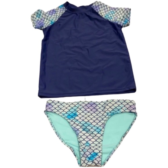 George 3 piece Swimwear.  Short sleeve rash guard, and  bikini set  Size: 7/8y - Picture 1 of 5